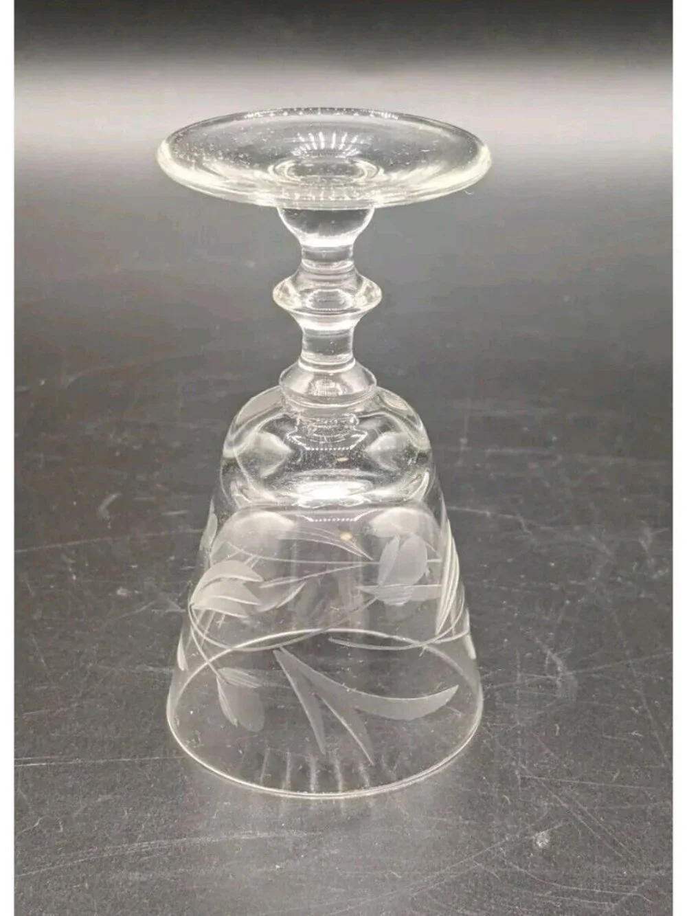 Vtg Etched Clear Glasses Set of 6 New Old Stock Cordial 2 oz